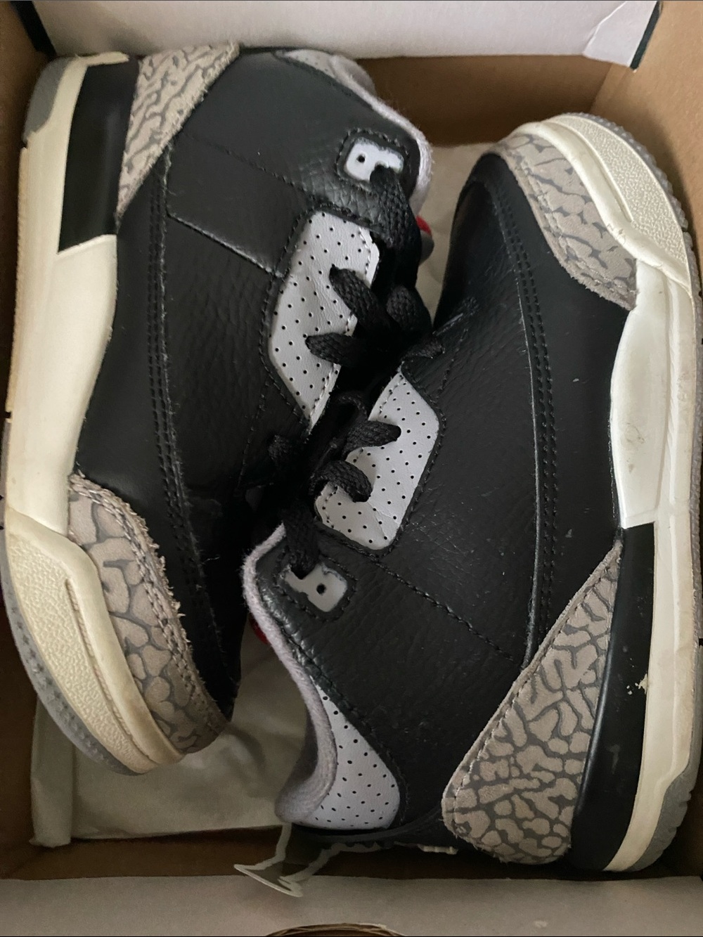 Jordan Kids Black and Gray Elephant Print Sneakers
